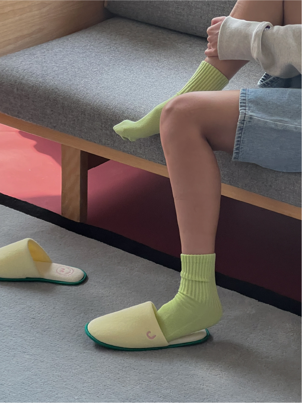 Terry Home shoes - Yellow &amp; Green